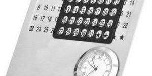 Silver Calendar Clock