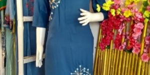Rayon Pitta and Thread Work Kurti
