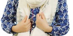 White and Green Lambswool Shawl