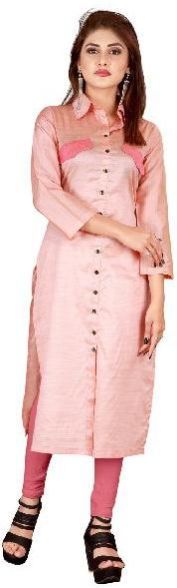Pink Silk Kurti