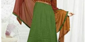 Semi Stitched Anarkali Suit