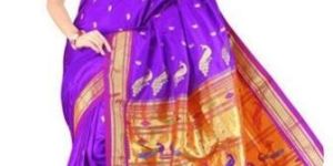 Purple Silk Paithani Sarees