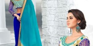 : Ami Varsha Fashion omens georgette embroidery blouse piece saree