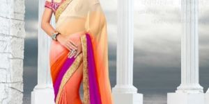 Ami Varsha Fashion Womens Georgette Saree with Embroidery Blouse Piece