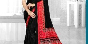 Ami Varsha Fashion Womens Italian krapeSareeWith Blouse Piece