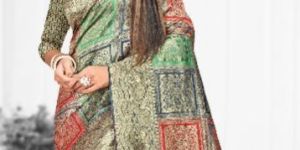 Ami Varsha Fashion Women Top Dyed Saree with Blouse Piece