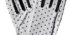 White Men Polka Dotted Gloves