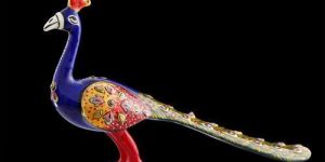 Hand Carved Walking Peacock