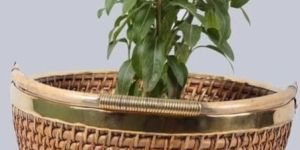 Round Wicker Planter Basket