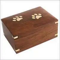 Paw Embossed Wood Urn