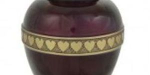 Purple Heart Print Brass Urn