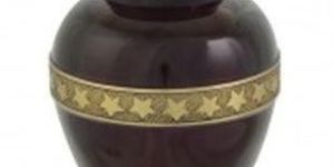 Purple Star Print Brass Urn