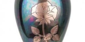 Rose Print Brass Urn