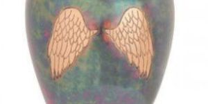 Wings Print Brass Urn