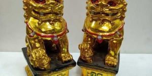 Golden Feng Shui Fu Dogs