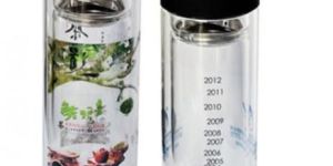 Transparent Double Wall Glass Bottle