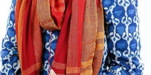 Poppy, Orange & Yellow Lambswool Stole