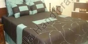 Silk Printed Embroidered Bed Sheets