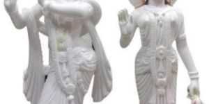 White Marble Radha Krishna Statue