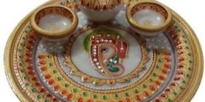 Fancy Marble Pooja Thali