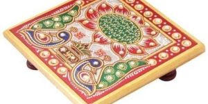 Multicolor Marble Pooja Chowki