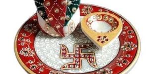 Stylish Marble Pooja Thali