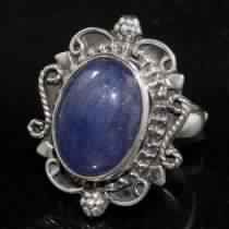 SILVER TANZANITE GEMSTONE RING