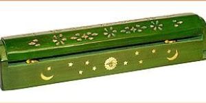 WOODEN COFFINE INCENSE BURNERS