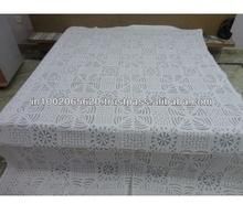 Handmade Cotton Applique Work Bed Sheet Indian Hand Work Organdy Bed Cover