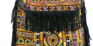 VINTAGE Embroidered Banjara Patch Leather Bag