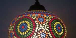 Hanging Mosaic Glass Lamp
