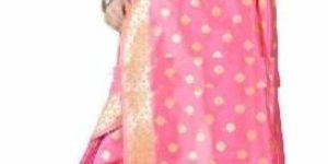 Pink Colour Poly Silk Jacquard Saree