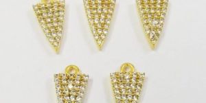 Triangle Shape Pave CZ Set Charm