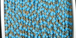 Turquoise Gold Plated Beaded Chain