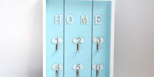 Wooden Wall Mount Box Key AND Lock Hanging