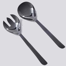 Jockey Handle Design Black Shiny Serving Set