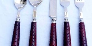 Red Handle Cutlery Set