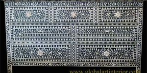 Bone Inlay Seven Drawer Chest