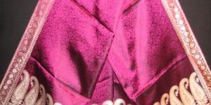 Varanasi Handmade Hand loom 100% Red Silk Scarf