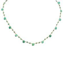 Chrysoprase Gemstone 925 Silver Bead Chain Necklaces