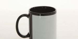 Sublimation Black Mug with White Patch