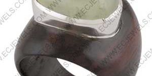 Wooden Piece of 925 Sterling Silver Jewelry