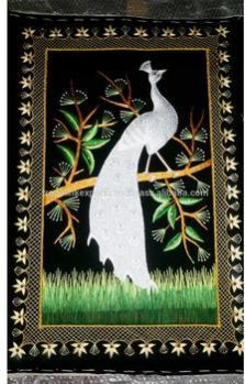 Handmade Zardozi Royal Jewel Indian Carpet with Zari Embroidery