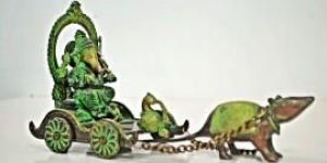 Hindu God Ganesh Rath Statue, India Home Decor
