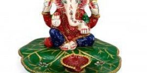 Hindu God Ganesha Sculpture Oil Lamp Diya Diwali Decor