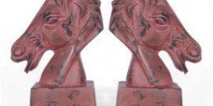 Vintage Finish Horse Head Bookend Set