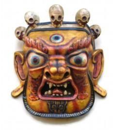 Wooden Mahakal Buddha Wall Hanging Mask