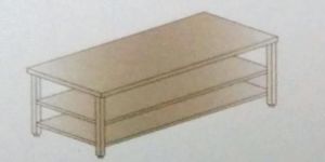 Fabricated Work Table with Shelves