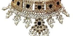 Bridal Black Pearl Necklace Earring