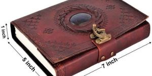 Stone and Buckle Closure Leather Diary
